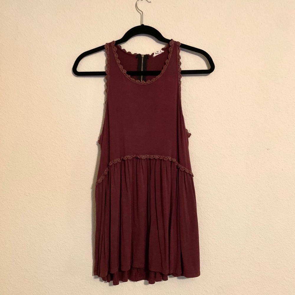 Burgundy/plum babydoll tank